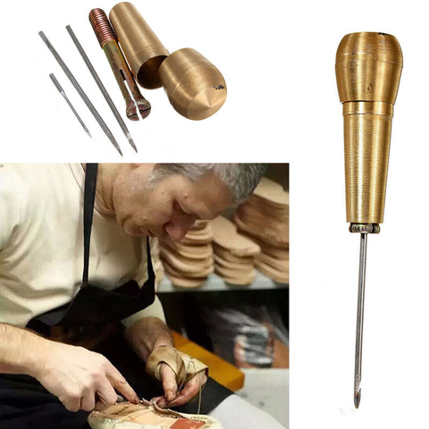 1Sets Sewing Shoe Repair Tool Awl Leather Craft Kit Tools with 3 Needles Sewing Repair Tools Supplies Kit Professional Hot D16 ► Photo 1/6