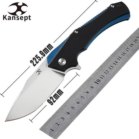 Kansept Folding Knives HELLX 3.6'' D2 Blade  Black G10 Handle Pocket Knife Multi-tool T008A1 for Hunting,Camping ► Photo 1/6