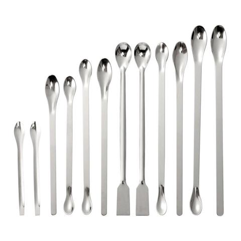 12PCS Stainless Steel Lab Spoon Spatula/Laboratory Sampling Spoon Mixing Spatula Micro Spatula Scoop ► Photo 1/6