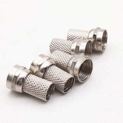 10pcs 75-5 F Connector Screw On Type For RG60 Satellite TV Antenna Coax Cable Twist-on Diameter 6mm ► Photo 1/3