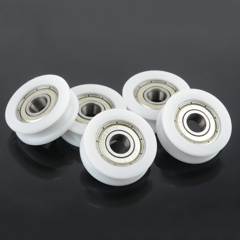 10pcs U groove sliding door wheel 8x30x10mm POM caoted with 608zz bearing Pulley Wheels Roller for 3mm rope w/ Bearing ► Photo 1/3