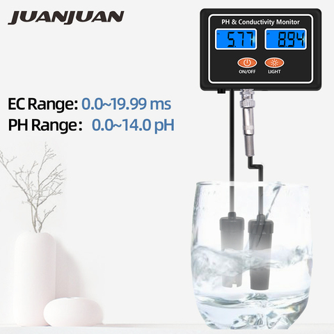 Online PH & EC Conductivity Monitor Meter Tester ATC Water Quality Real-time Continuous Monitoring, for Aquarium ► Photo 1/1