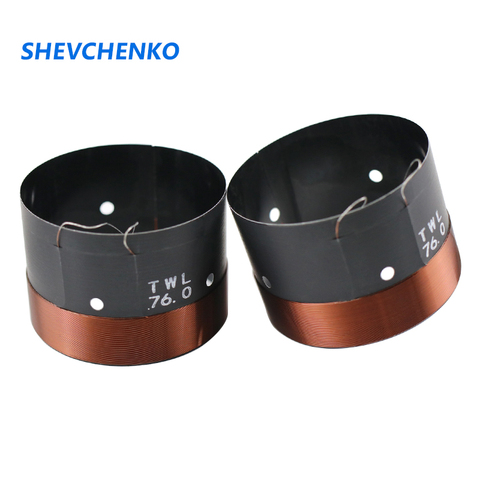 76mm Bass Voice Coil 6Ohm Two Layer Black Aluminum Skeleton Copper Wires 500W-680W High-power Voice Coil For Woofer Speaker 2pcs ► Photo 1/6