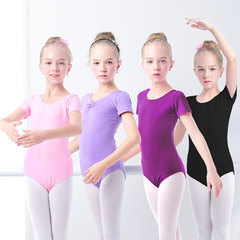 Toddler Girls Gymnastics Leotard Ballet Leotards Clothes Dance Wear Black Purple Leotards Cotton Bodysuit For Dancing ► Photo 1/6
