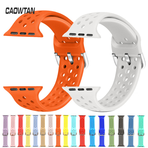 strap for apple watch band 4 3 2 1 Band 44/40mm silicone bracelet for iwatch series 4 3 2 1 38/42mm wristband accessory ► Photo 1/6