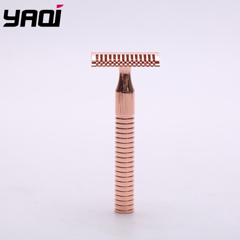 Yaqi Rosegold Color Brass Heavy Handle Safety Razor For Lady ► Photo 1/6
