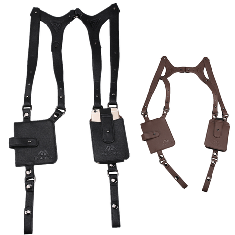 Military Tactical Gun Holster Genuine PU Leather Pure Cowhide Pistol Holster Performing Tasks Adjustable Underarm Hidden Holster ► Photo 1/6