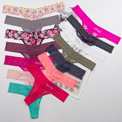 Sexy sheer lace Women lingerie high waist Thongs plus size G-string Underwear Panties Briefs Ladies T-back  1pcs/Lot ac121 ► Photo 1/3