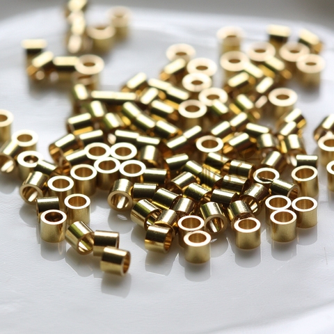 100 Pieces Solid Raw Brass Spacers - Tube 2x2.5mm (4394C-Q-33) ► Photo 1/5