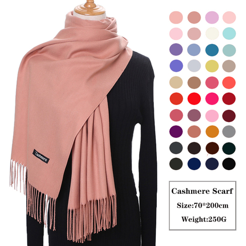 2022 Women Cashmere Scarf Unisex Thick Neck Warm Winter Scarves Femme Pashmina Hijab Long Shawls Wraps Kerchief Blanket Echarpe ► Photo 1/6