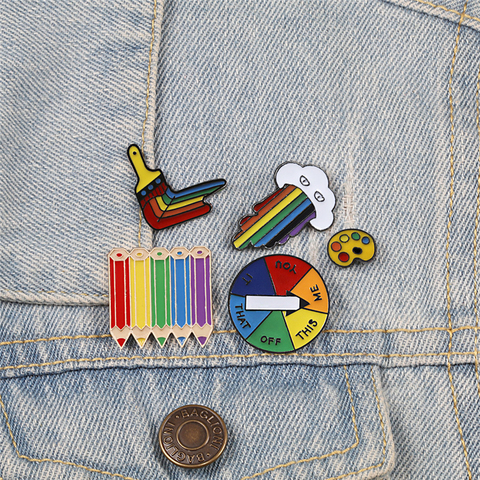 LGBT Rainbow Badges Rainbow Cloud Artist Enamel Pins Pencil Heart Game Turntable Brooches Bag Clothes Lapel Metal Pin Gay Design ► Photo 1/6