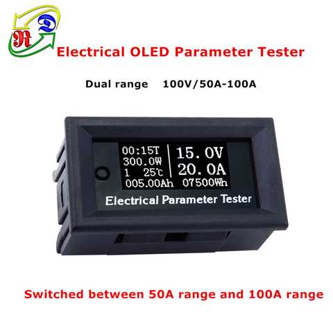 RD dual range 100v/50A/100A 7in1 OLED Multifunction Tester Voltage current Time capacity voltmeter Ammeter electrical meter ► Photo 1/6