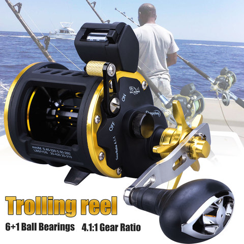 Sougayilang Strong Trolling Fishing Reel Left/Right Hand Saltwater Sea Fishing Reel Powerful Bait Casting Fishing Reels Pesca ► Photo 1/6