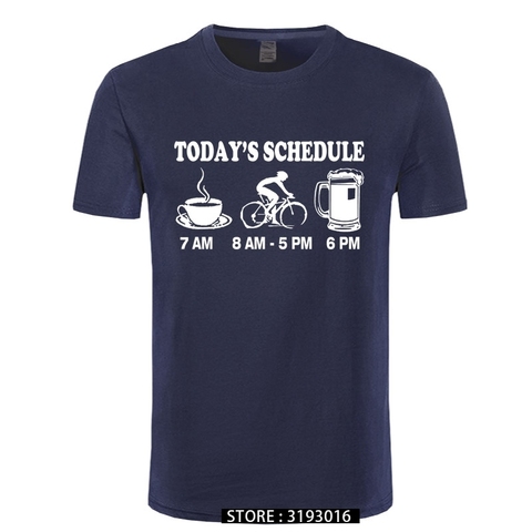 New Mens T Shirts Funny Cycls T-Shirt Mountain Biking Schedule Tee 100% Cotton Brand New T-Shirts ► Photo 1/6