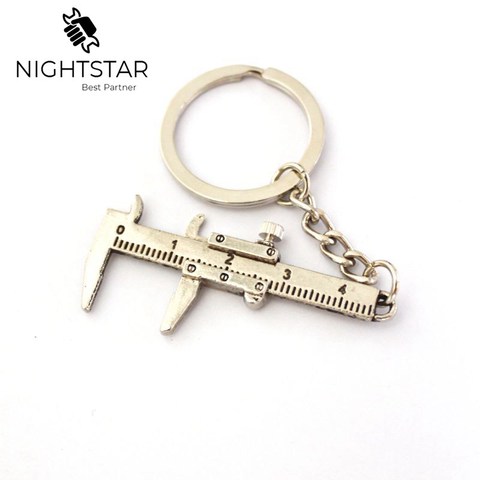 Metal Movable Vernier Caliper Ruler Key Chain Model Keychain Keyring Keyfob Tool Color/ Sliver Gold ► Photo 1/5