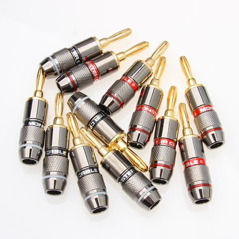 YT 4/8/12PCS Monster Banana Plug 24K Gold Plated Pure Copper Speaker Adapter Screw Speaker Plugs Audio Connectors ► Photo 1/6