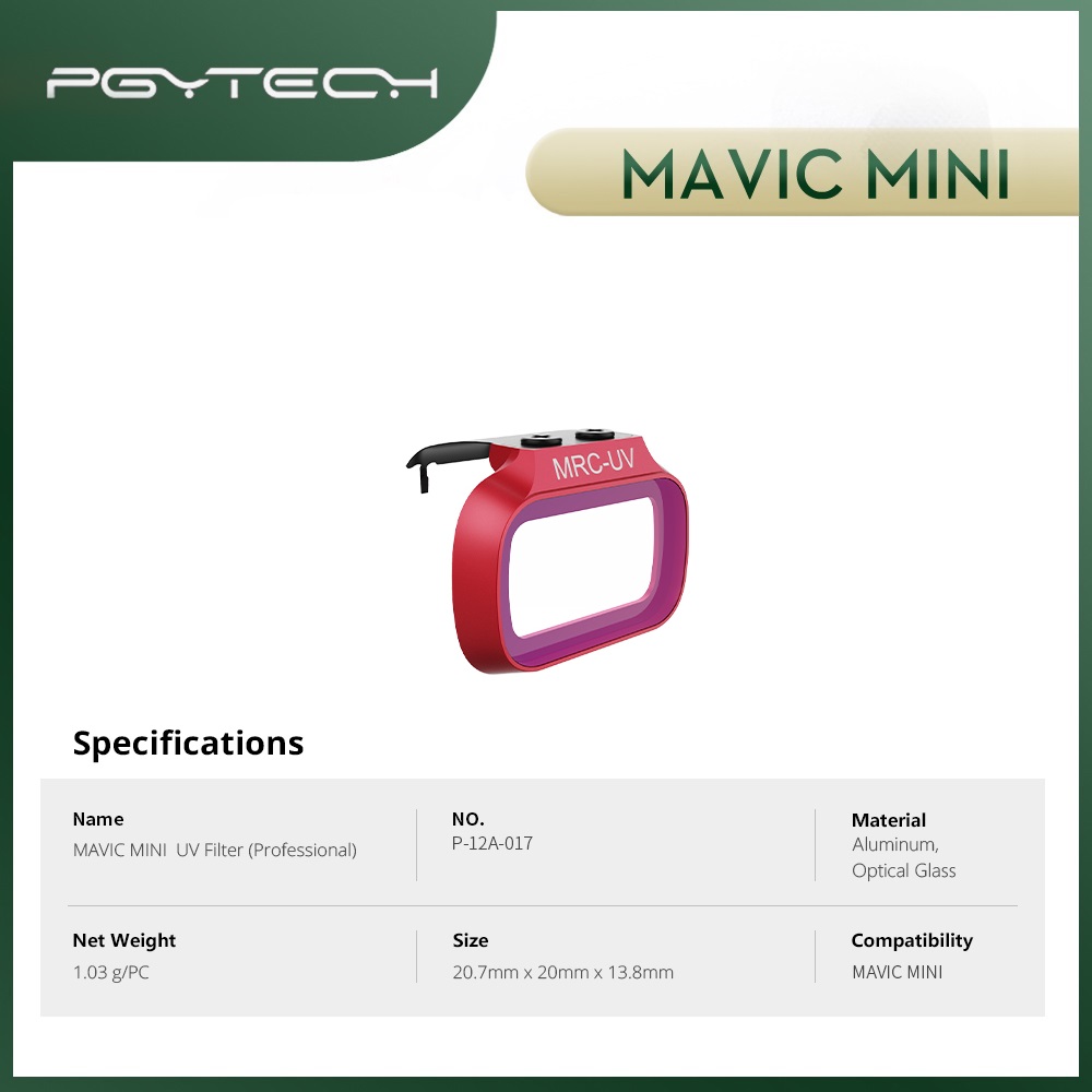 PGYTECH Mavic Mini Lens Professional for DJI Mavic Mini Drone Accessories UV Filter P-12A-017