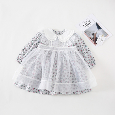 2022 Fashion Baby Girl Dress  Summer Dress Lace Dress + Dress 2Pieces Dress For Girl Kids Dresses Baby Girl Clothes 1-5 Age ► Photo 1/6