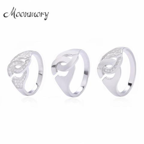 Moonmory 925 Sterling Silver Handcuff Ring For Women and Man French Popular Handcuff Shape Ring Sterling Silver Jewelry Making ► Photo 1/6