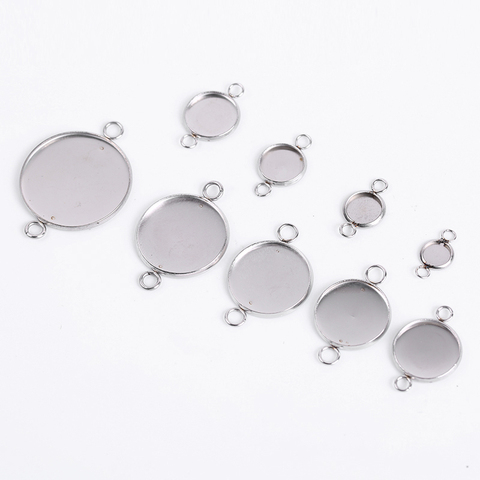 10-20Pcs Stainless Steel Blank Cabochon Base Tray Bezels Bracelet Findings Charm Pendant Base Diy Accessories For Jewelry Making ► Photo 1/6