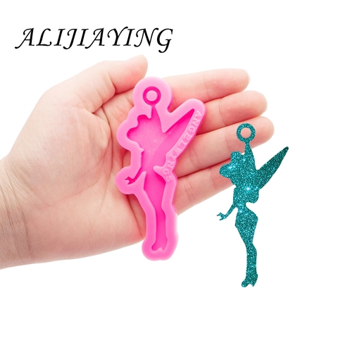 Shine Inside Girl Resin Mold Silicone Flower Fairy Moulds DIY for Keychain Epoxy Jewellery Making DY0670 ► Photo 1/6