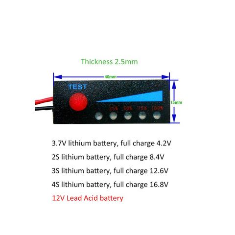 3.7V/1/2/3/4S 18650 Li-ion Lipo Lithium 12V Lead Acid Battery Level Indicator Tester LCD Display Meter Module Capacity Voltage ► Photo 1/6