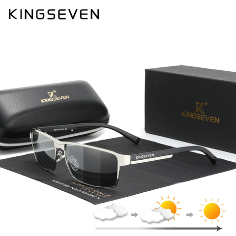 KINGSEVEN Fashion Photochromic Sunglasses Men Women Chameleon Polarized Pilot Sun Glasses Anti-glare Driving Eyeglasses UV400 ► Photo 1/6