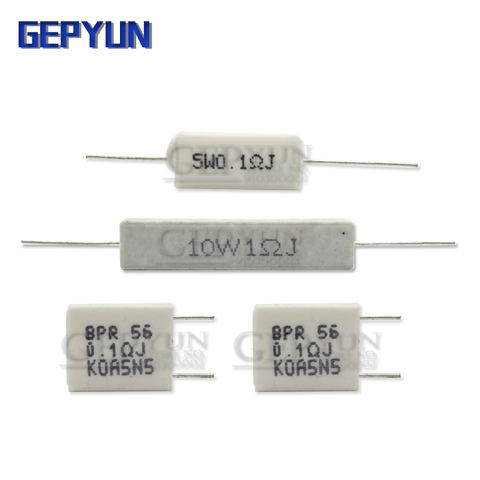 10pcs 5W 10W BPR56 Cement resistance 0.1 ~ 10k ohm 0.33R 1R 10R 100R 0.22 0.33 1 10 100 1K 10K ohm Cement resistor Fdkjgecf ► Photo 1/1