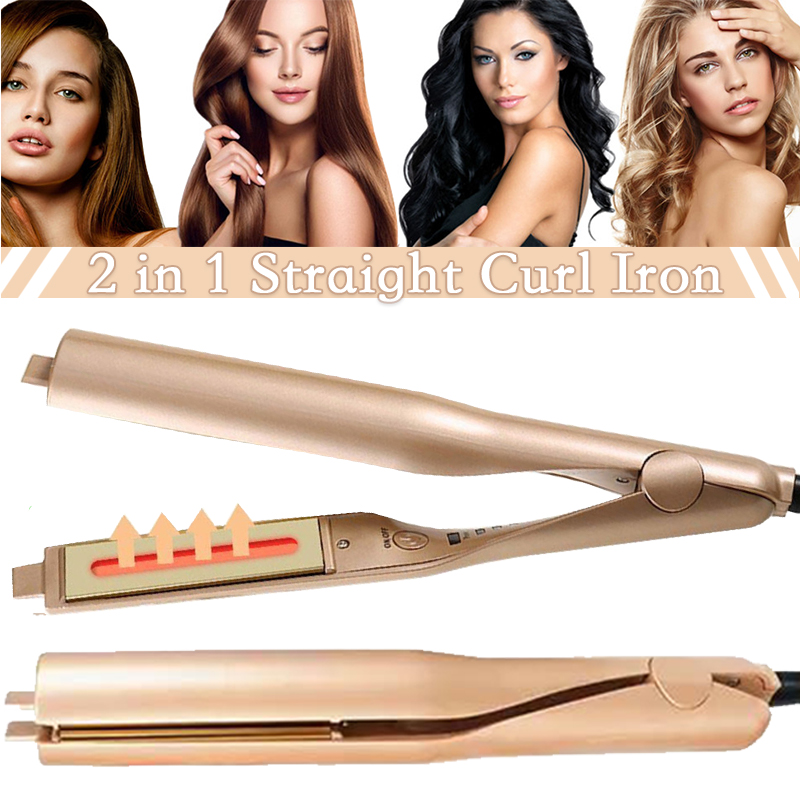 Professional 2 in 1 Twist Hair Curling & Straightening Iron Wet & Dry  Ceramic Titanium Plate Flat Iron Hair Straightener Curler - Price history &  Review | AliExpress Seller - Hair Curler Facotry Store 