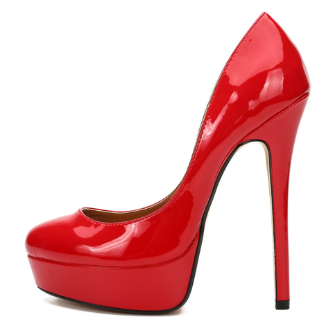 New 2022 Sexy High Heels Shoes Women Large Size 45 48 Black Red Women's Heels Platform Round toe pumps stiletto heels Pumps Shoe ► Photo 1/6