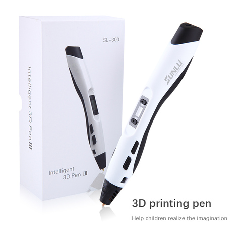 SL-300 3D Printing Pen sl 300 White Color 3D Printing Pencil with 1.75mm 5m PLA ABS Printer Filament Creative Gift for Children ► Photo 1/6