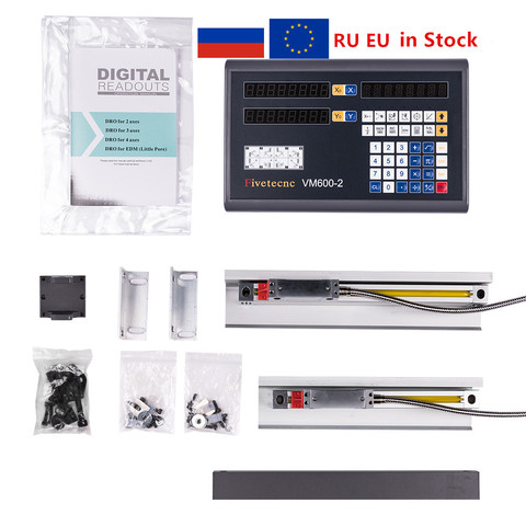 DRO 2 Axis digital readout DRO display + 70-1020mm travel linear scale linear encoder for milling lathe machine ► Photo 1/6