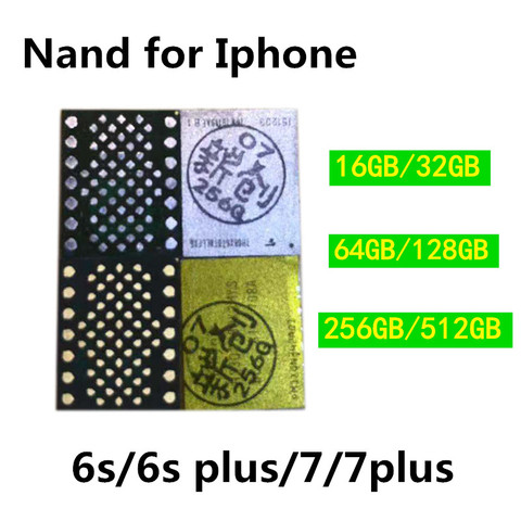 High quility With warranty For iPhone 6s 6sp 7 7plus Nand Flash Memory IC HDD Chip 16G 32G 64G 128G 256G 512G ► Photo 1/1