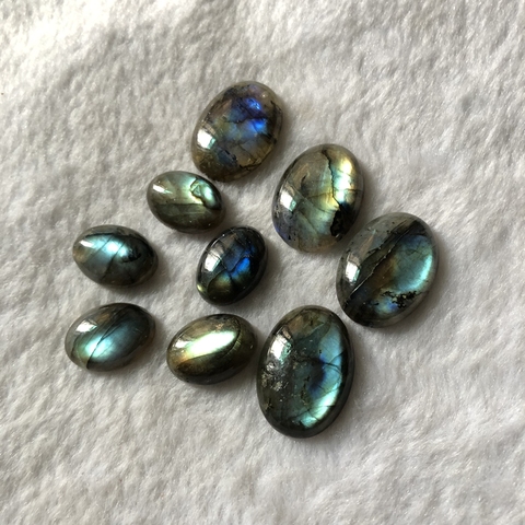 Wholesale 2pcs Strong Blue Flash Labradorite Bead Cabochon 11x14mm  13x18mm 18x25mm Oval Gem Stone Bead,Jewelry Ring face ► Photo 1/6