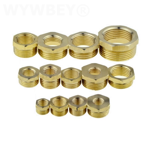 Brass Hex Bushing Reducer Pipe Fitting 1/8 1/4 3/8 1/2 3/4 F to M Threaded Reducing Copper Water Gas Adapter Coupler Connector ► Photo 1/3