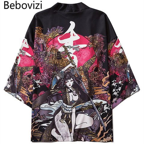 Bebovizi Summer Beauty Samurai Traditional Kimono Japanese Anime Clothes Cardigan Cosplay Men Women Yukata Female Shirt Blouse ► Photo 1/6