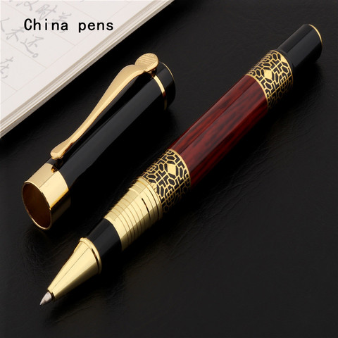 Luxury  ink pen quality 530 Golden carving Mahogany Business office School student office Supplies Rollerball Pen New ► Photo 1/4