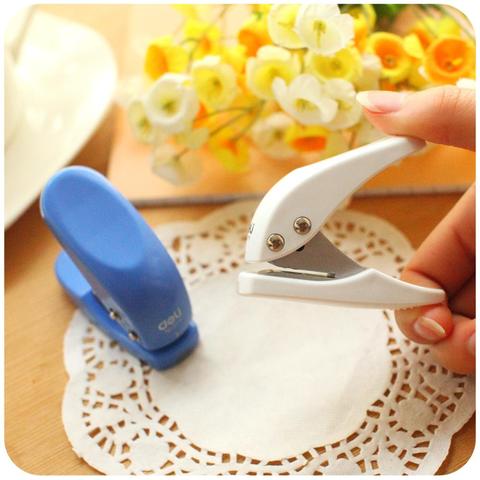 White Blue color Mini paper puncher 6mm hole scrapbooking punch Stationery Office binding tools School supplies A6749 ► Photo 1/6