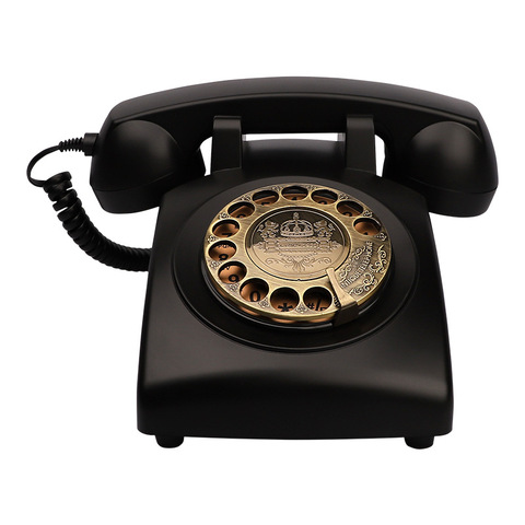 Corded Black Landline Phones for Home Antique Rotary Dial Office Telephone Classic Old Fashion Phone for Decor Novelty Gift ► Photo 1/6