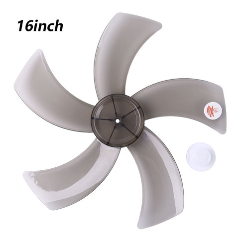 Black 16 Inch Household Plastic Fan Blade Five Leaves with Nut Cover for Standing Pedestal Fan Table Fanner General Accessories ► Photo 1/6