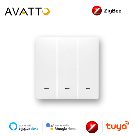 AVATTO Tuya Zigbee Switch With / No Neutral,Smart Wireless EU Standard 2 Ways Control Light Switche work with Alexa, Google Home ► Photo 1/6