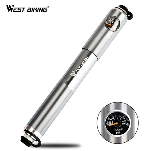 WEST BIKING Bicycle Pump Hand Air Pump Hose Pressure Gauge Cycling Tire Inflator Schrader Presta Valve Fork Portable Mini Pump ► Photo 1/6