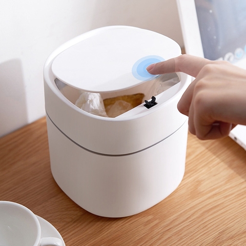 Mini Small Waste Bin Desktop Garbage Basket Home Table Plastic Office Supplies Trash Can Dustbin Sundries Barrel Box ► Photo 1/6