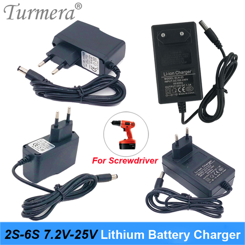 8.4V 12.6V 16.8V 21V 25V 1A 2A 1.3A 18650 Battery Charger DC 5.5MM*2.1MM for 2S 3S 4S 5S 6S Battery Pack for Screwdriver Battery ► Photo 1/6