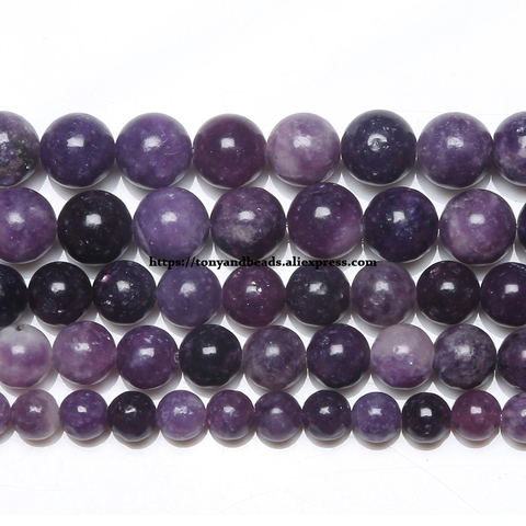 Free Shipping Natural Stone Purple Lepidolite Round Beads 15