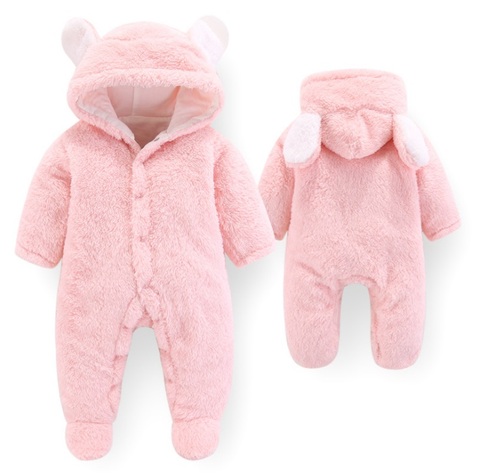 Footed Newborn Baby Rompers 2022 Fall Winter Warm Coral Fleece Baby Clothes Infant Bebe Kids Sleepwear Overall Baby jumpsuits ► Photo 1/6