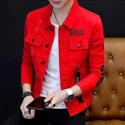 Black White Jean Jacket Mens  White Colour Denim Jacket Mens - Spring  Autumn New - Aliexpress