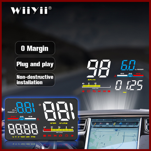 GEYIREN D5000 head-up display OBD film smart display speedometer temperature car electronics speed projector on the windshield ► Photo 1/6
