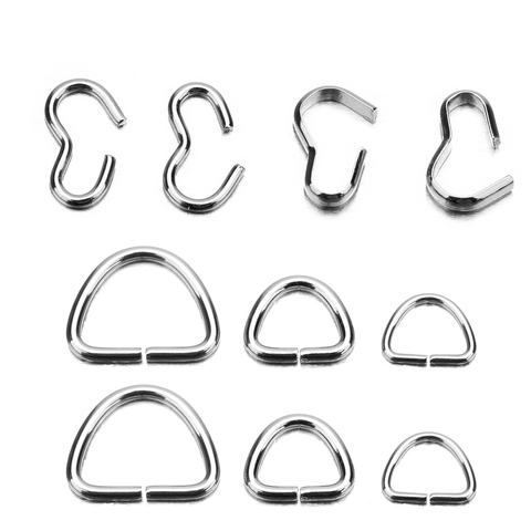 100 pieces Loops Jump Ring Bracelet Necklace Making Connector Stainless Steel B-Shape Clasps Charms Bracelet Jewelry DIY ► Photo 1/6