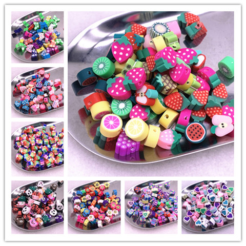 30pcs 10mm Color Fruit/flowers Beads Polymer Clay Beads Polymer Clay Spacer Loose Beads for Necklace DIY Bracelet Accessories ► Photo 1/6